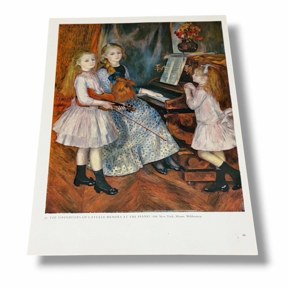 Vintage Book Plate Illustration The Daughters of Catulle Mendes at the Piano AE